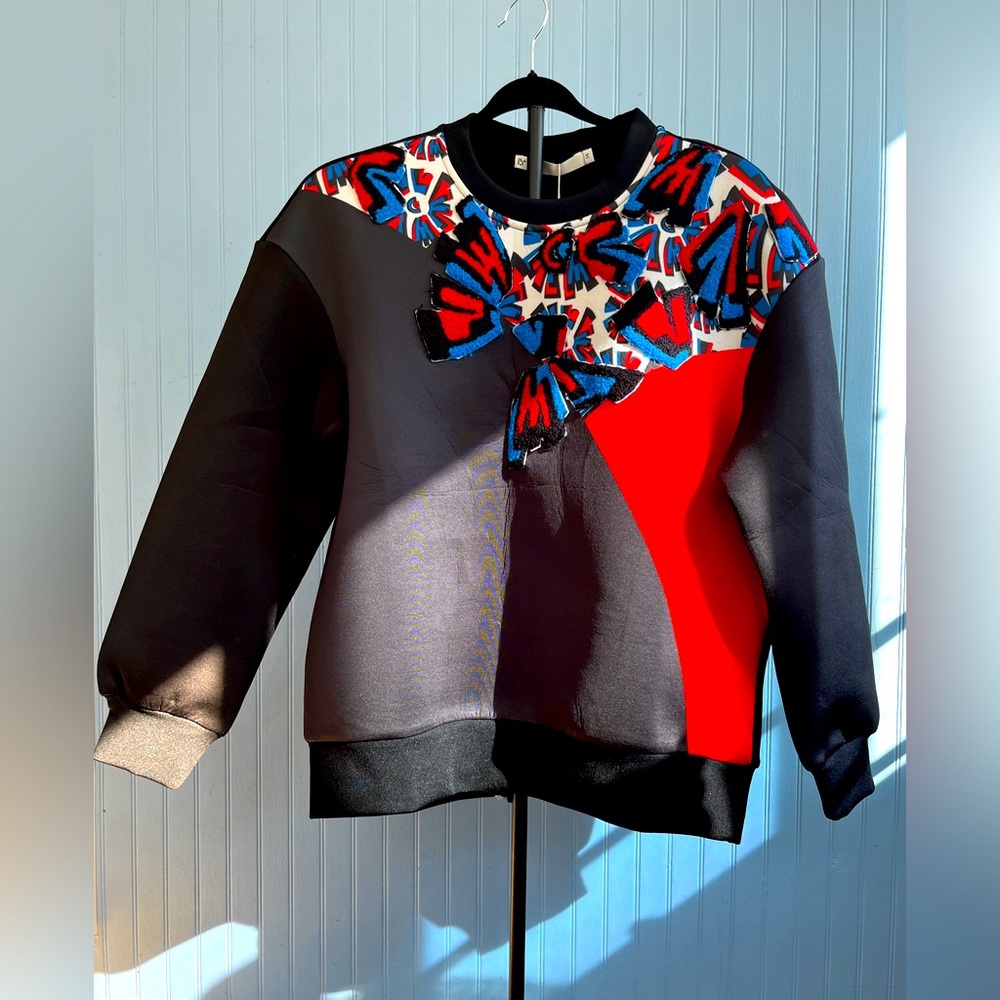 Printed space cotton casual loose sweatshirt